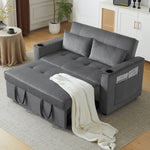 Foldable Sofa Bed, Multifunctional Sleeping Function Cup Holder Cushions