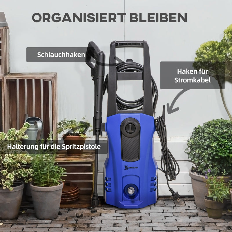 DURHAND Pressure Washer, 1800W, 150 Bar, 5-piece, Blue