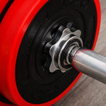 Dumbbell Set 20KGS 2-IN-1 Adjustable Dumbbells & Barbells, Red Black