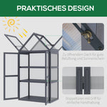Cold Frame Greenhouse 3 Level Hinged Roof Wood Natural