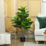 Artificial Fiddle Leaf Fig Tree 110cm, Plastic