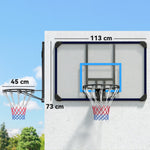 Basketball Hoop Wall Mounted Backboard with Net, Steel
