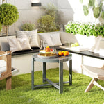 Side Table, Round Weatherproof Balcony, Aluminum Gray