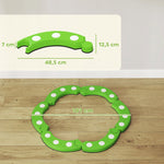 Balance Beam with 6 Curved Segments and Sensory Protrusions, 50 kg Capacity, Green
