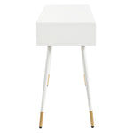 Dressing Table with 2 Drawers, Metal Feet, White