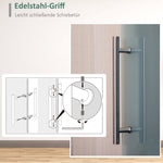 Glass Sliding Door Complete Set, Interior with Handle Bar, 2050x900mm, Frosted Glass