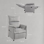 Electric Recliner Chair, Adjustable, Memory, Pet-Friendly Faux Velvet, Grey