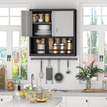 Storage Cabinet with 2 Doors and Adjustable Shelves, Black Metal