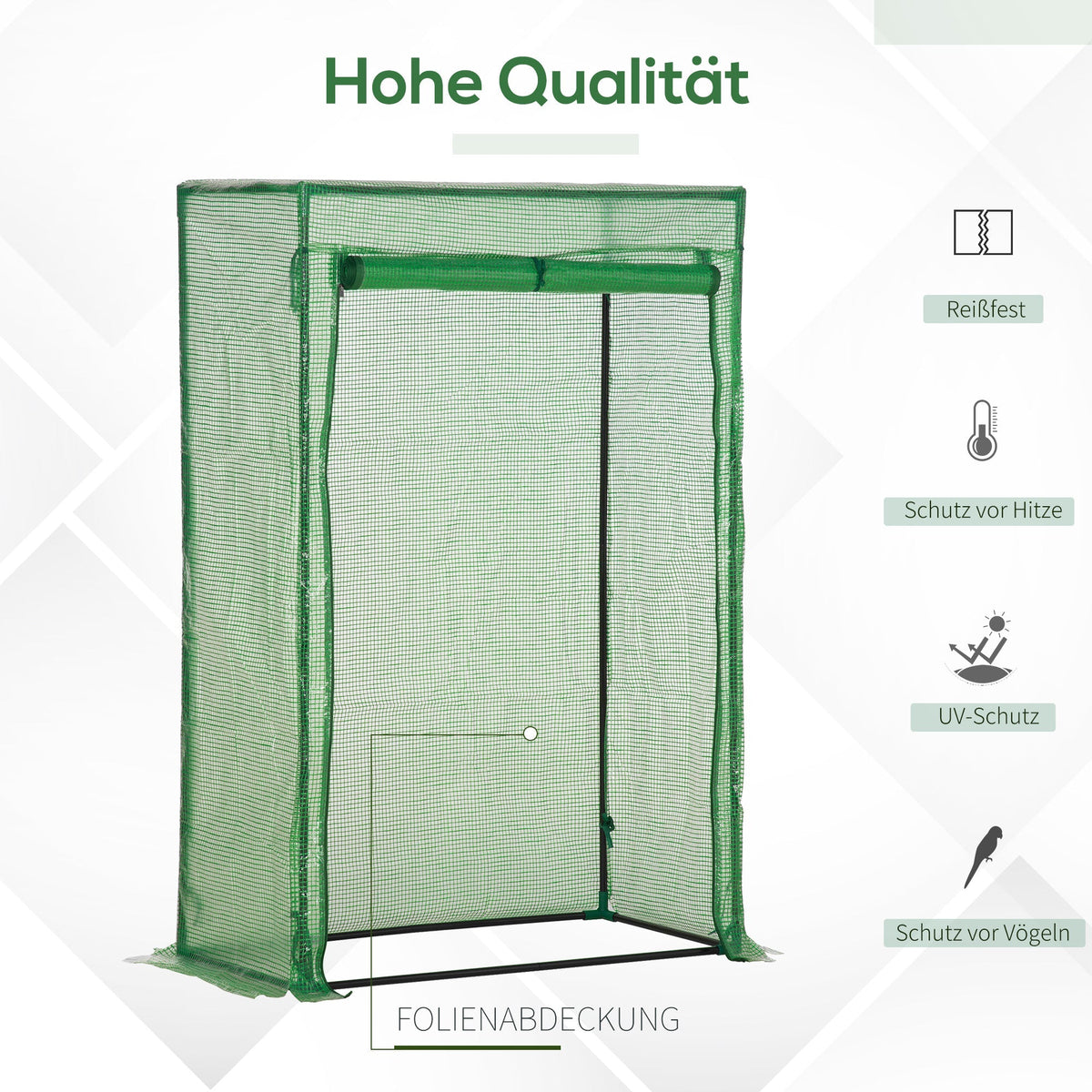 Greenhouse Roll-Up Door 100x50x150cm Steel Plastic Green