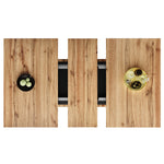 Telescopic Extendable Dining Table 140x70cm Storage Shelf - Natural/Black