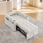 3-in-1 Sofa Bed Slide-to-Transform USB Charging - Beige