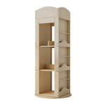 Rotating Bookshelf with 360-Degree Rotation and 4 Shelves, Wood