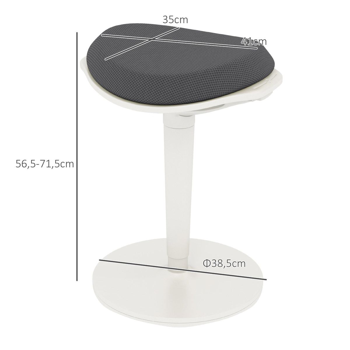 Pendulum Stool, Ergonomic Office Swivel Chair, Mesh Gray