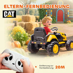 Children's Ride-On Construction Vehicle with Remote Control and Bluetooth, Yellow