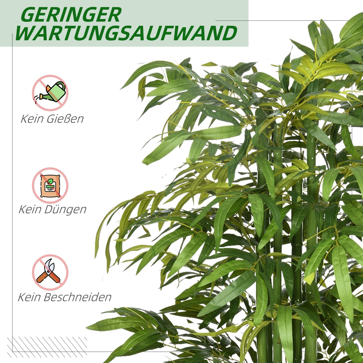 Artificial Plant, Bamboo Tree with Planter, 180cm, Green