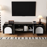 TV Cabinet Low 180cm 2 Drawers 2 Doors Black and White