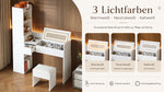 Dressing Table with LED Mirror, USB Charging & Stool, White