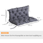 Garden Bench Seat Cushion 100x98x8cm Comfortable Weatherproof Dark Grey Cotton