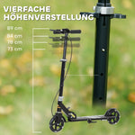 Children's Scooter with Foldable Metal Frame and Double Brakes, Black