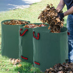 Garden Bag 3x272L Waterproof with Handles, Leaf, UV Protection, Wood