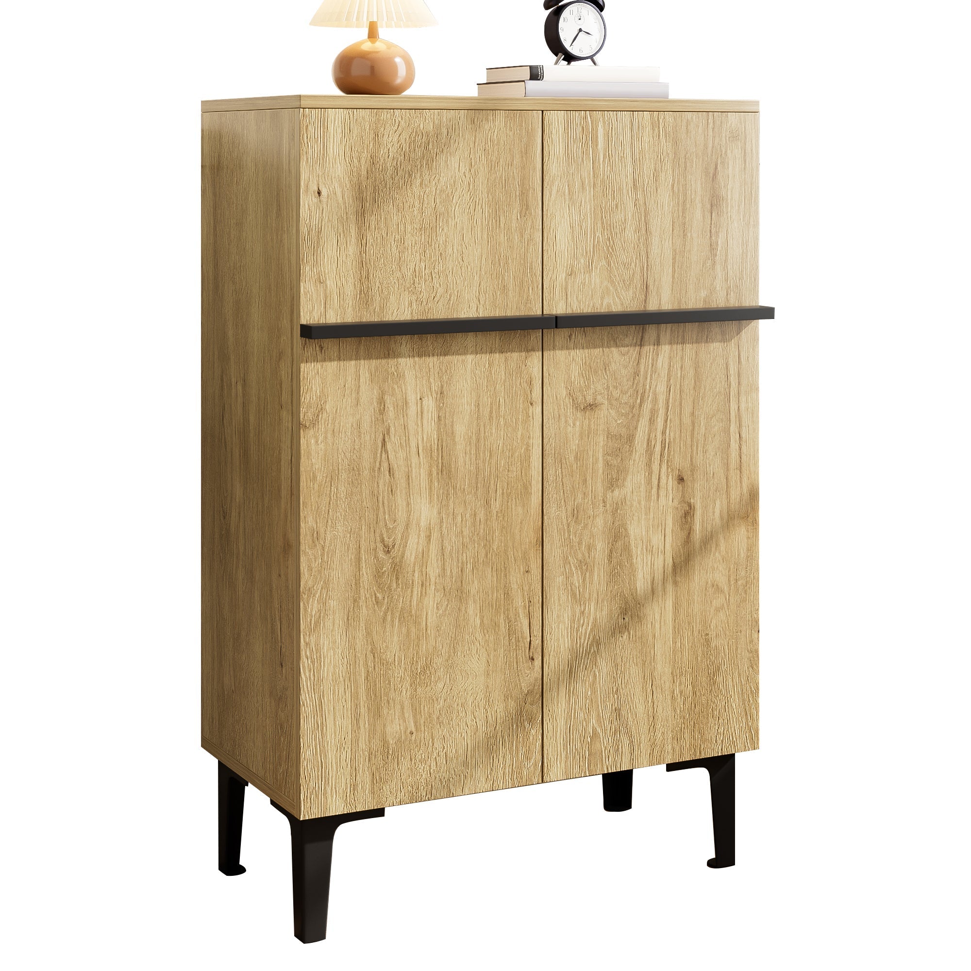 Shoe Cabinet Double Doors Adjustable Shelves - Modern 95x60x34.5cm