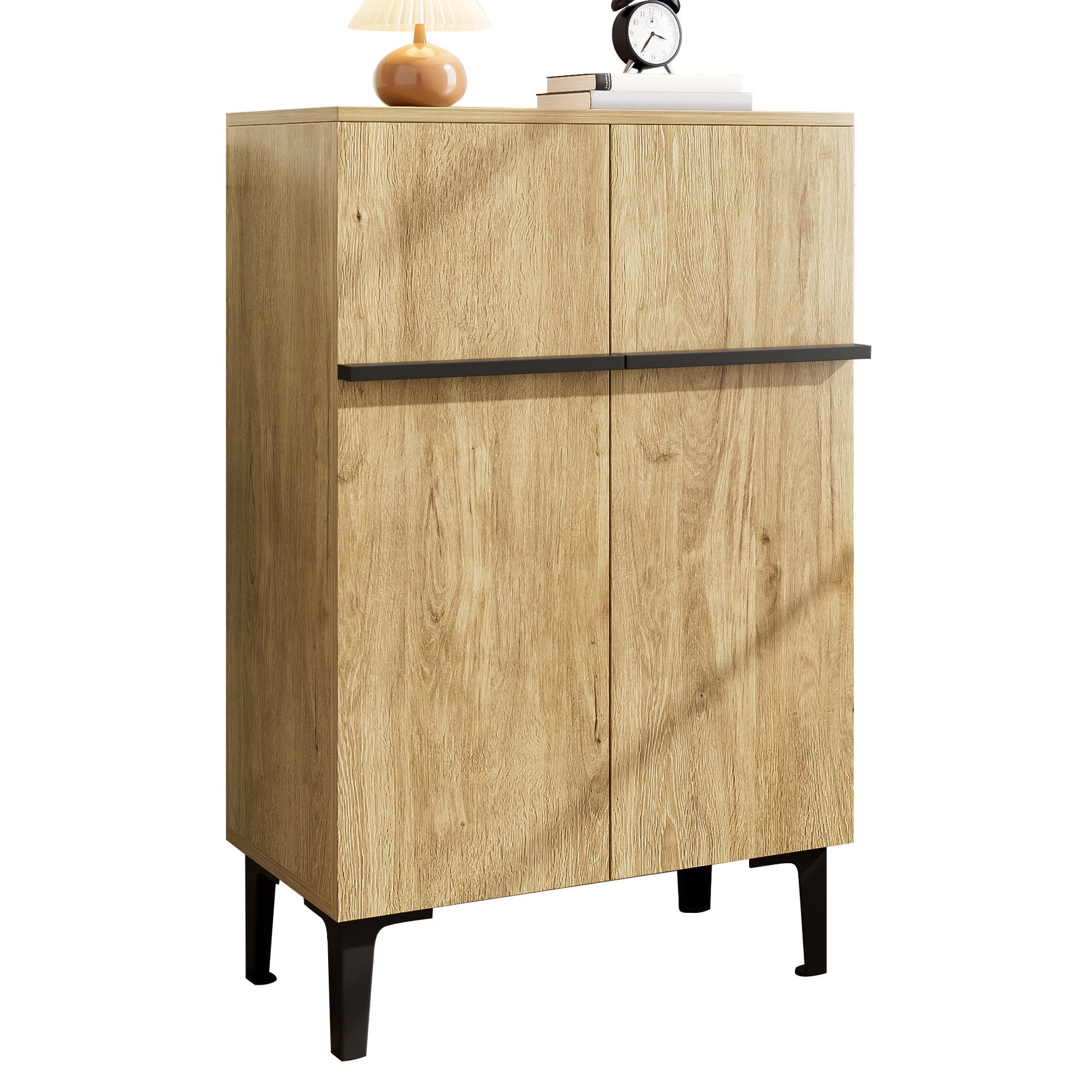 Shoe Cabinet Double Doors Adjustable Shelves - Modern 95x60x34.5cm