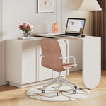 Desk, Rotating L-Shaped Corner Computer/Dressing Table 110 cm, White