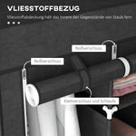 Fabric Wardrobe, Clothes Rail 8 Levels, Space-Saving, Black