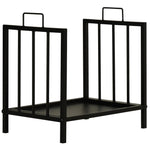Firewood Rack, 50 kg Load Capacity, 2 Handles, Black