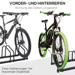 Bicycle Rack Upright Stand Weatherproof Up to 6 Bicycles, Steel Black
