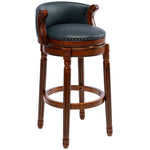 Bar Stools 360° Swivel with Backs Counter/Bar Height - Cow Top Leather & Wood