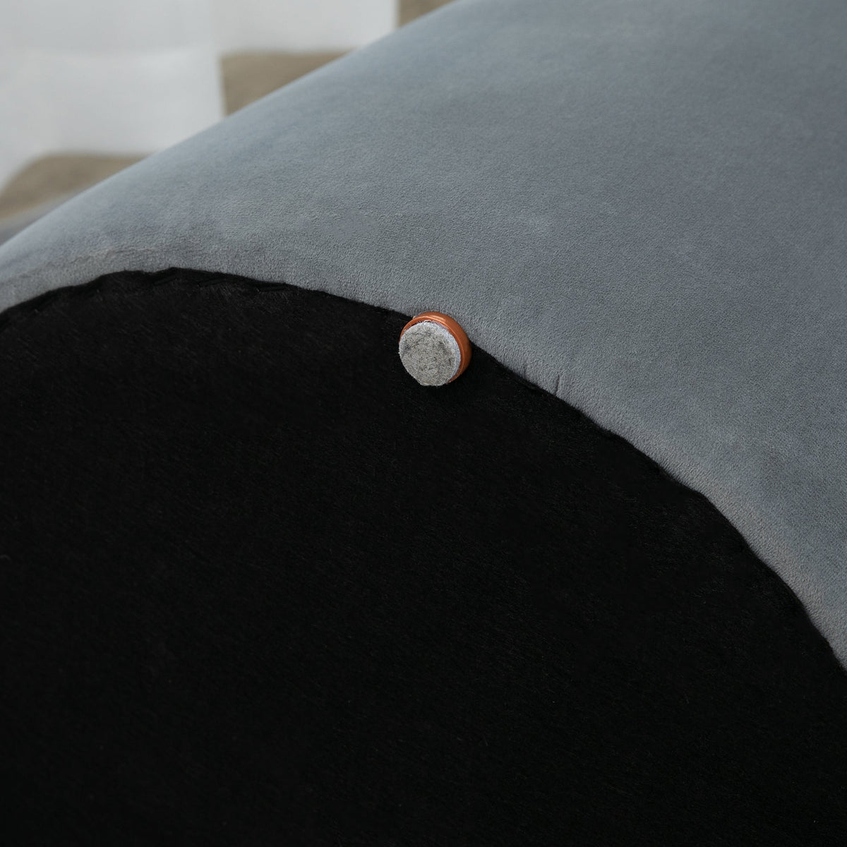 2-in-1 Ottoman with Storage, Removable Lid, Ø44cm x 47.5cm, Gray Velvet