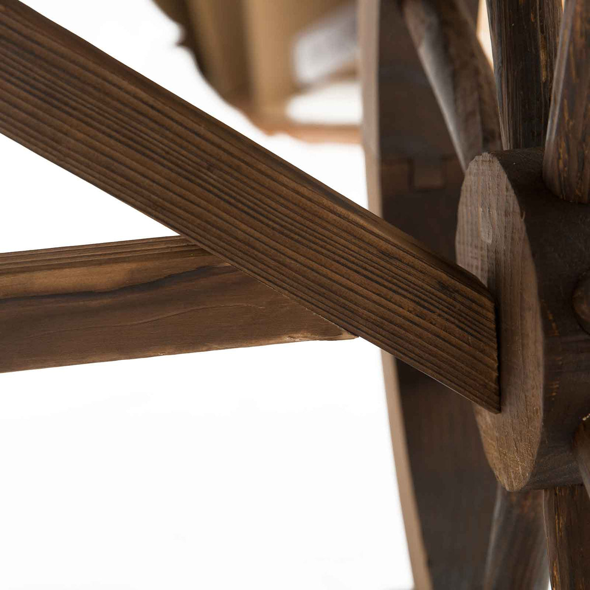 Garden Table, Wheeled Design Weather-Resistant 113 x 60 x 65 cm, Solid Wood Natural Finish