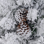 Christmas Tree, LED, Snow Branches, Pine Cones, Flame-Retardant, Concrete Base