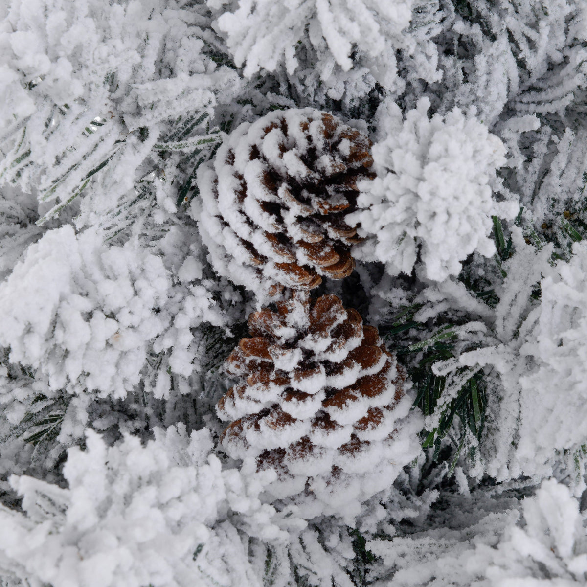 Christmas Tree, LED, Snow Branches, Pine Cones, Flame-Retardant, Concrete Base
