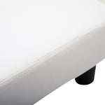 Chesterfield Footstool, 40x30x24cm, White Faux Leather