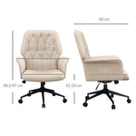 Office Chair, Rocking Function, Adjustable, 120 kg, Beige
