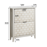Vintage shoe cabinet, 80 cm, 2 folding drawers, white