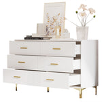Chest of drawers 6 drawers for living room and bedroom, white