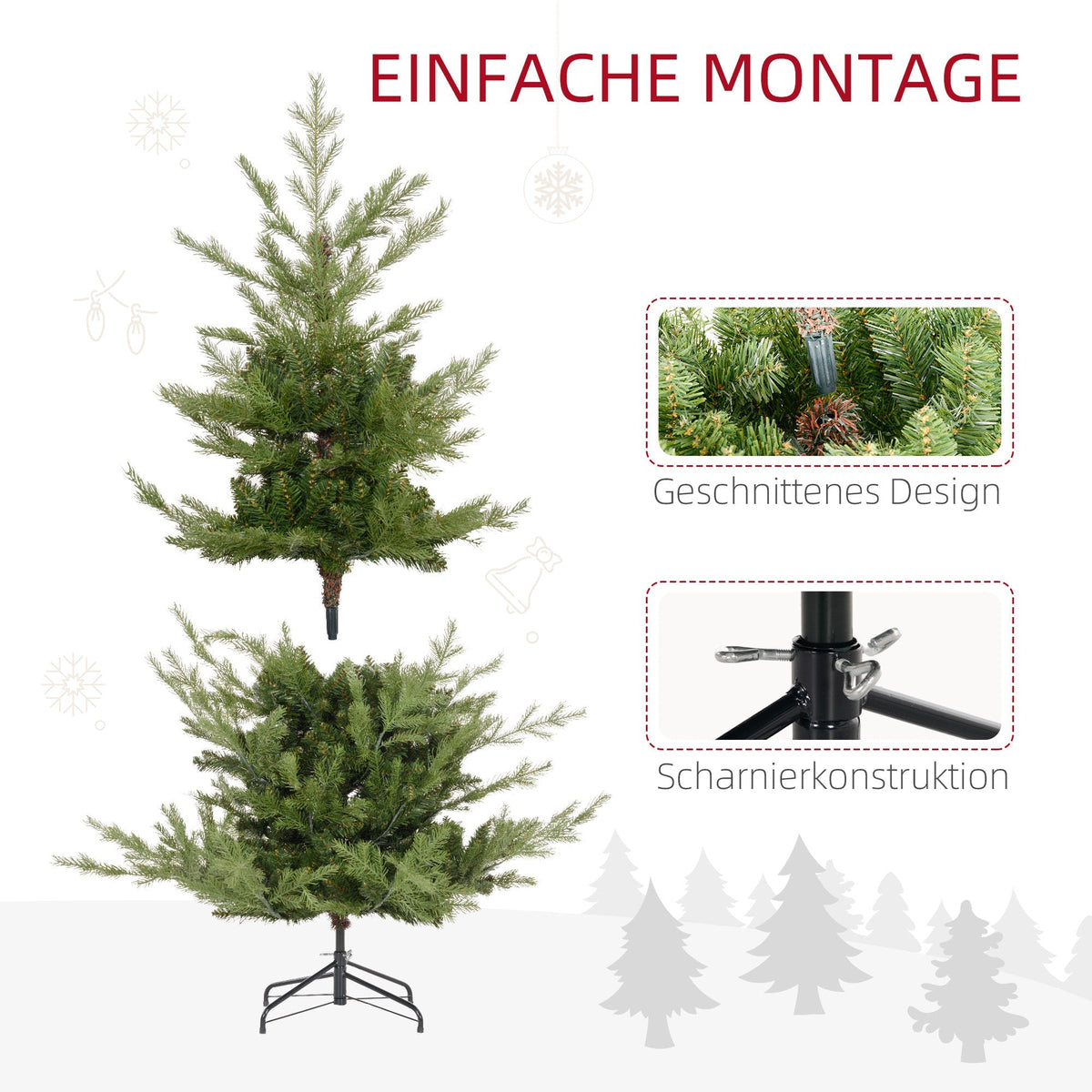 Christmas Tree, 180 cm Artificial, 1942 Branch Tips, Green