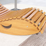 Outdoor Rocking Chair High Back Adjustable Pine Wood - Light Brown