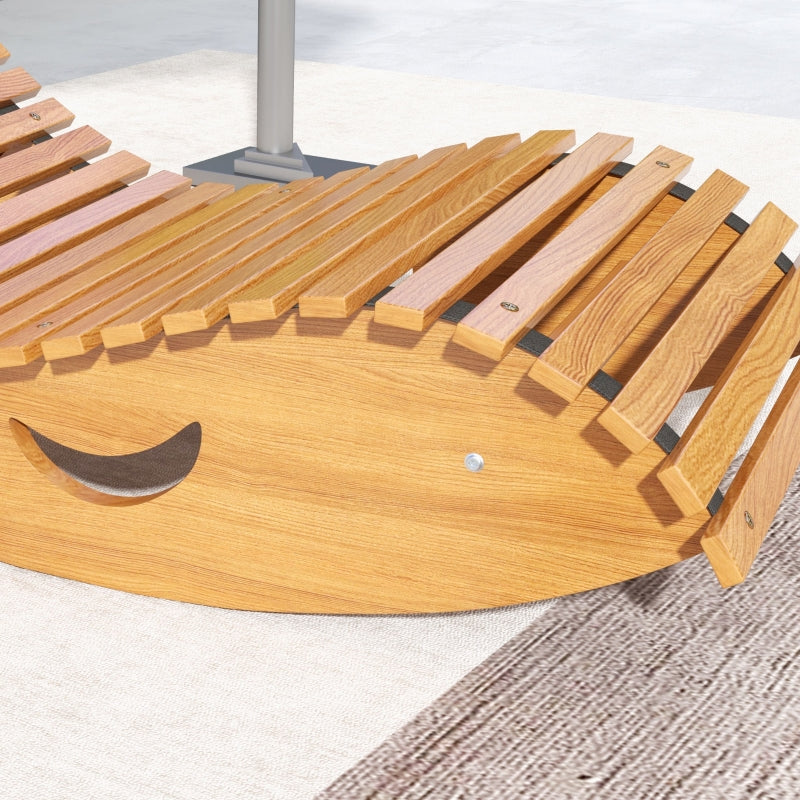 Outdoor Rocking Chair High Back Adjustable Pine Wood - Light Brown