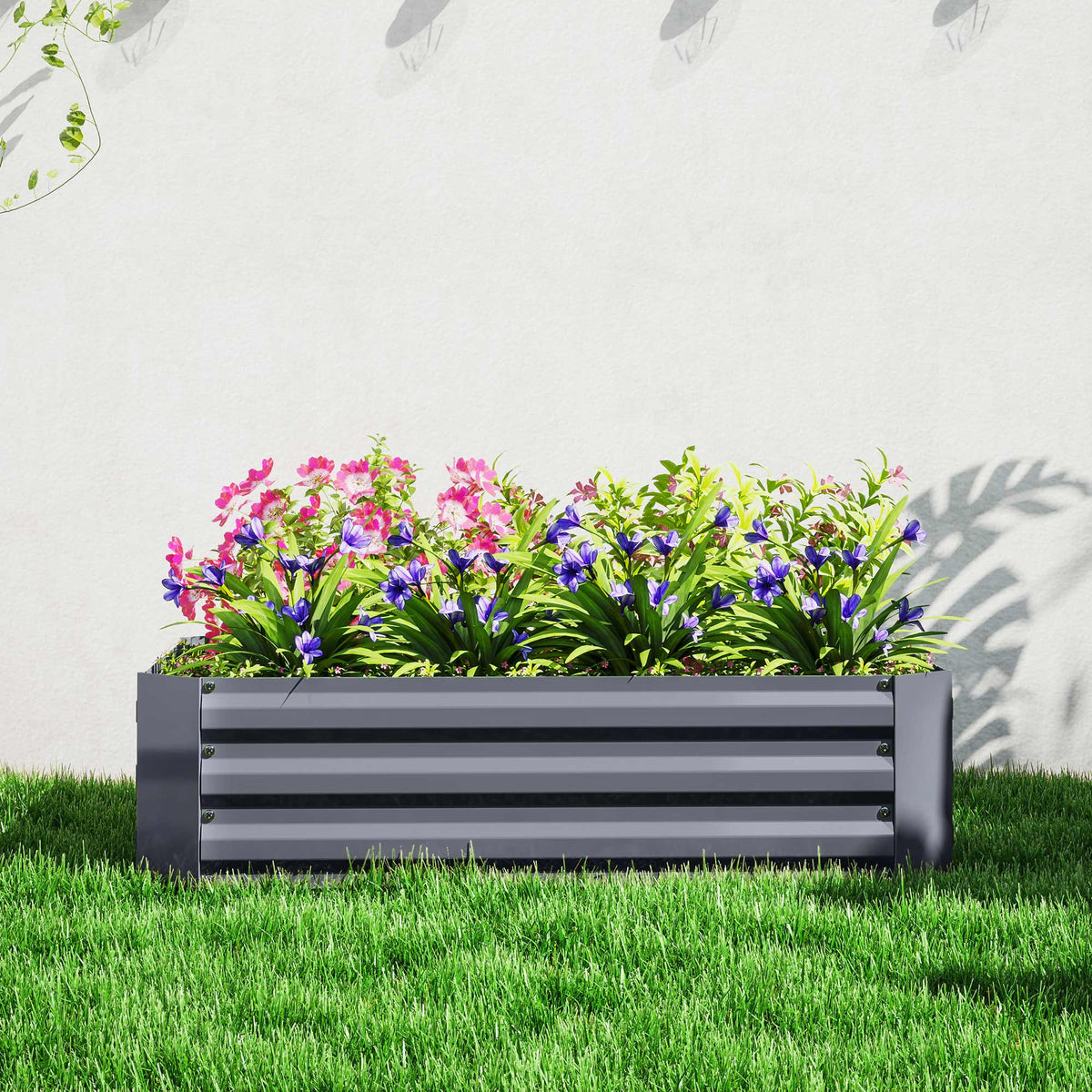 Raised Bed, Steel, 120x90x30cm, for Garden & Balcony, Steel
