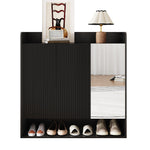Shoe Cabinet with Full-Length Mirror and Multi-Tier Large Capacity, Black