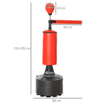 Freestanding Punching Bag with Reflex Ball 360° Bar Suction Base - Adjustable 155-205 cm