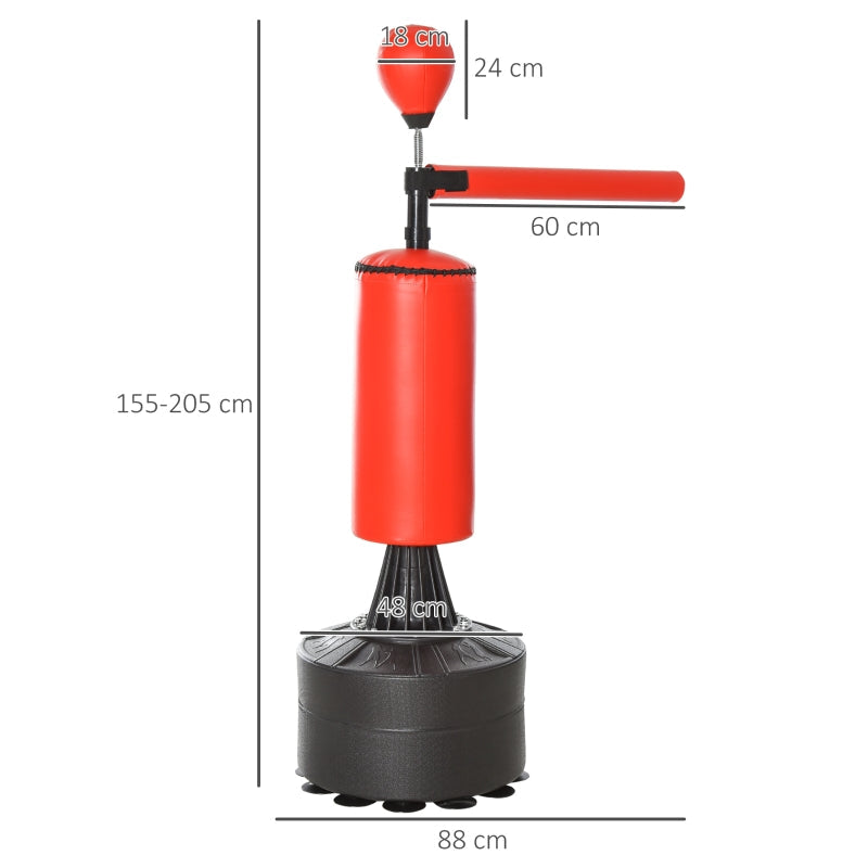 Freestanding Punching Bag with Reflex Ball 360° Bar Suction Base - Adjustable 155-205 cm