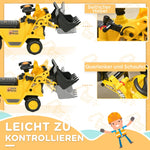 Seat Excavator, Children's Ride-on Car Tractor with Storage and Horn, Yellow and Black