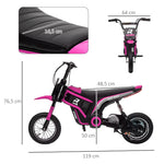 Electric Motorcycle for Kids, 24V Horn, Light, Twist-Grip Throttle, Pink