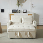 Folding Sofa Bed, Multifunctional with Cup Holder & Pillow, for Living Room, Bedroom, Home Theater
