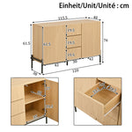 Modern Sideboard with Geometric Structure, Double Doors and Middle Drawer, Living/Dining Room Storage Cabinet
